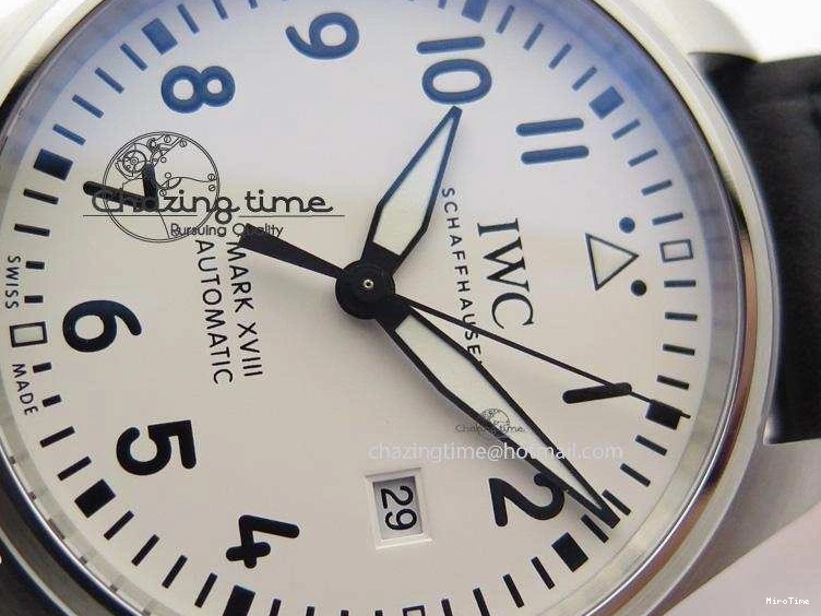 MIROTIME 0825 Fashionable Mark XVIII IW327002 V6F Best Edition White Dial On Black Leather Strap A 7312
